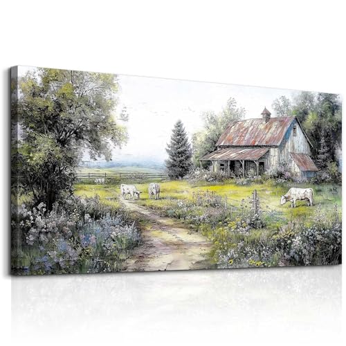 Canvas Wall Art For Living Room Wall Decor For Bedroom Office Decorations Field Wall Pictures Artwork Flower Scenery Watercolour Paintings Aesthetic Home Decor Ready to Hang 20x40 In