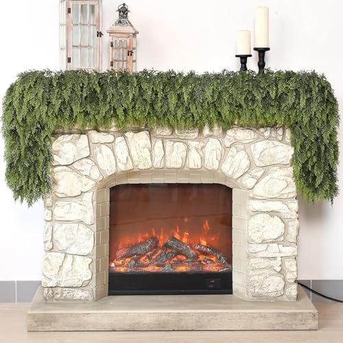 Lifelike Touch Artificial Cedar Garland for Christmas Decor (2 Count)