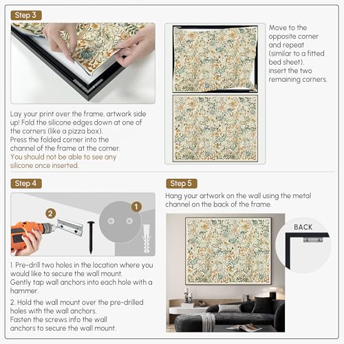 60"x72" Extra Large Framed Wall Art Vintage Botanical Floral with Golden and Teal Leaves