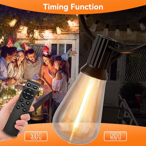 100 FT Solar String Lights Outdoor Waterproof with Remote & USB Port (100 Foot)
