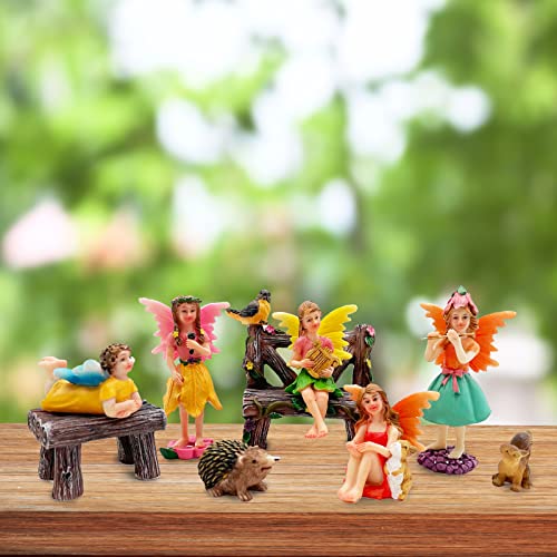 Fairy Figurines 10 Pcs Fairy Garden Accessories Miniature Animals Decor (10 Count)