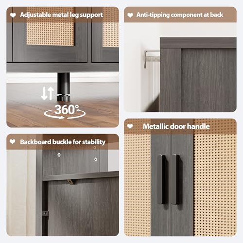 Rattan Buffet Cabinet with Storage