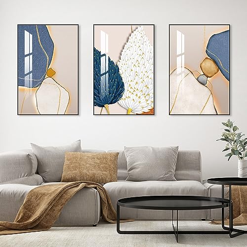 Bright Style Wall Art Set of 3 Frames Canvas Wall art Decor Abstract Minimalism Natural Posters & Prints (3 Count)