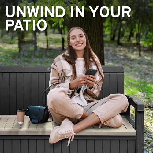 3 Seat Outdoor Storage Bench with Rain Cover