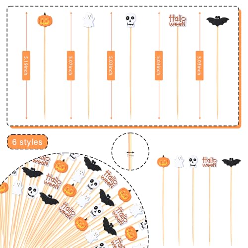 100Pcs Halloween Cocktail Picks for Halloween Decor Themed Party Supplies