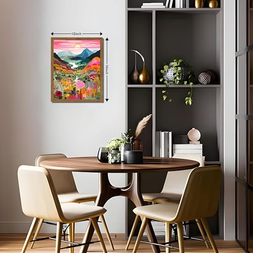 Boho Colorful Mountain Wall Art Set of 3 (3 Count)