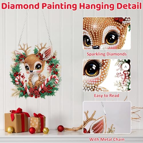 Christmas Deer Diamond Art Hanging Kits for Adult