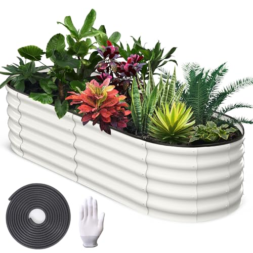 2 Pcs 6x3x1 ft Oval Raised Garden Bed (2 Count)