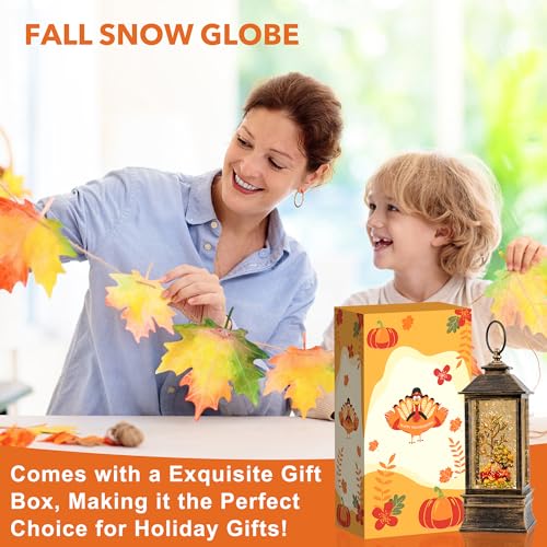 10'' Fall Snow Globe Lantern