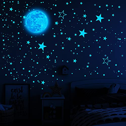 1049Pcs Glow in The Dark Stars and Moon for Ceiling