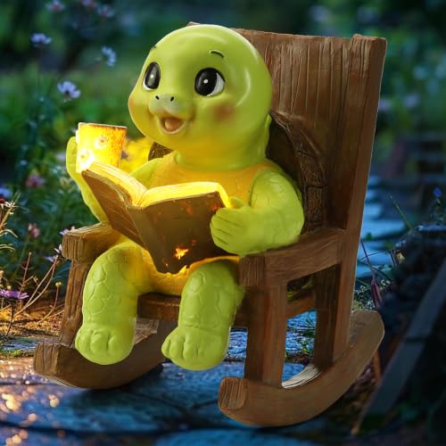 Solar Garden Turtle Statues with Lights