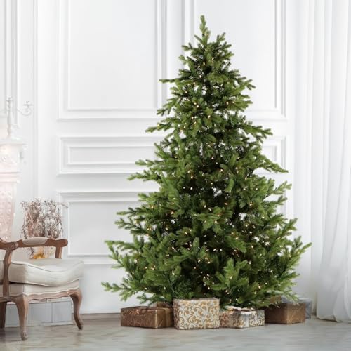 7.5 Ft. Foxtail Pine Artificial Christmas Tree with White Incandescent Smart Lights and Stand