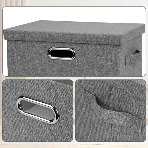Medium 15" 21 Quart Collapsible Stackable Storage Bins with Lids