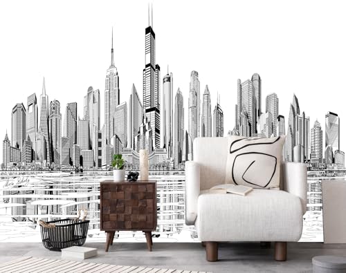 Black and White New York City Wall Mural Wallpaper