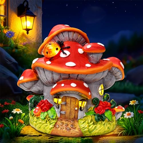 Solar Mushroom House Statue