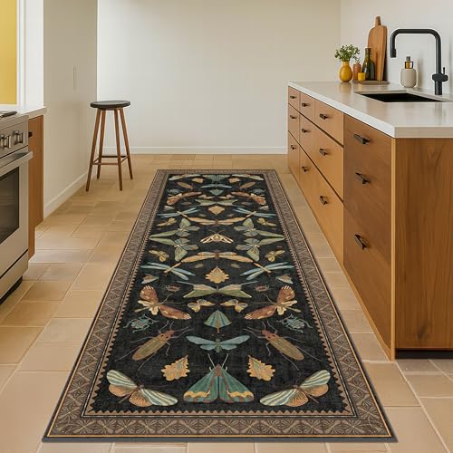 Dark Black Boho 2x10 Rug Runners for Hallways (20 Sq Ft)