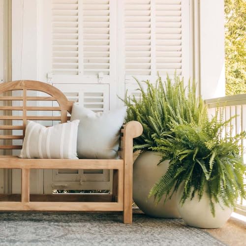 Ash & Ember 16" Round Sphere Satin Ivory Planter