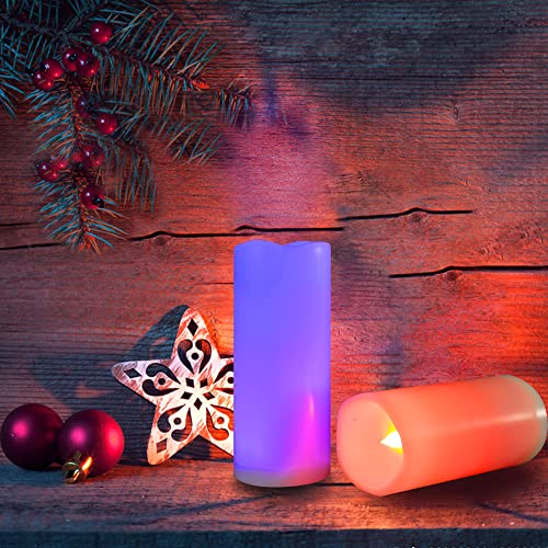 Color Changing Outdoor Battery Operated Flameless Candles with Remote 2 PCS (2 Count)