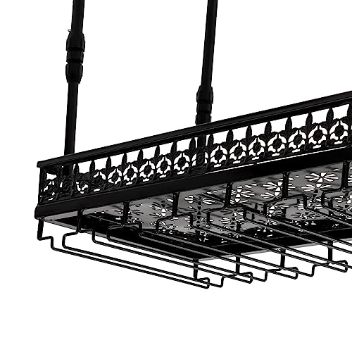 Hanging Wine Rack with Glass Holder