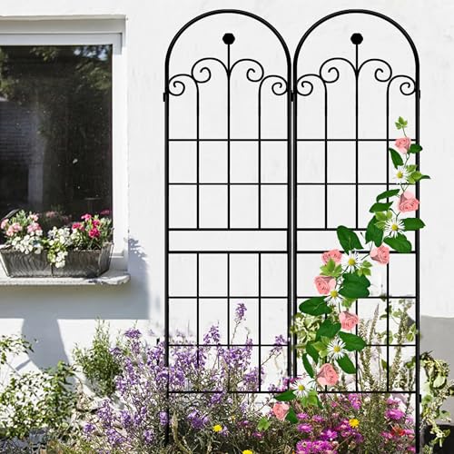 71x40in Rustic Iron Garden Trellis