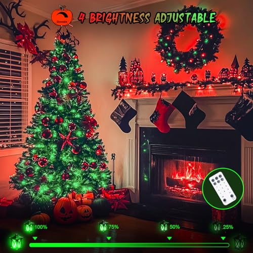 168ft 600 LED Red to Green Halloween Lights Outdoor Indoor (168 Foot)
