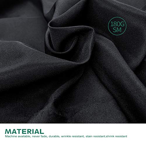 120 Inch Black Tablecloths for Round Tables