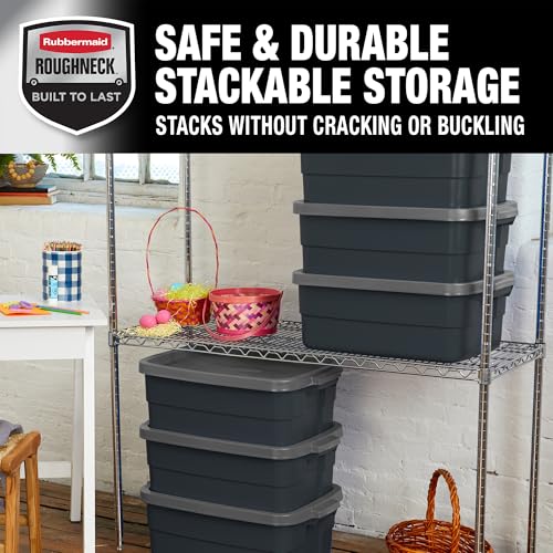 6 Pack Totes for Storage with Lids (6 Count)