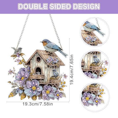 DIY Birdhouse Diamond Painting Hanging Ornament