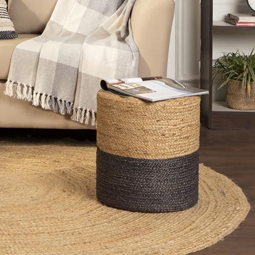 Jute Braided Pouf Ottoman