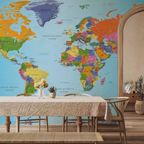 Wall Mural World Map 197x110 in (150.7 Sq Ft)