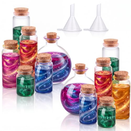 12 Mini Glass Potion Bottles with Corks (12 Count)