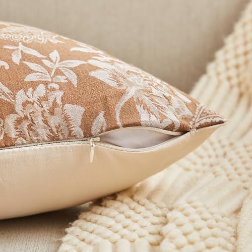Floral Jacquard Throw Pillow Covers Set of 2 (2 Count)