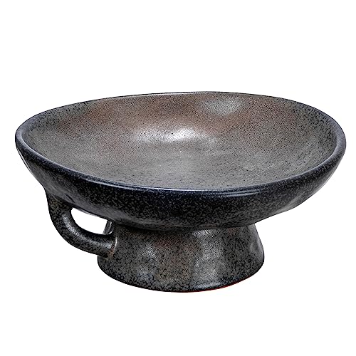 Stoneware Bowl with Handle and Base