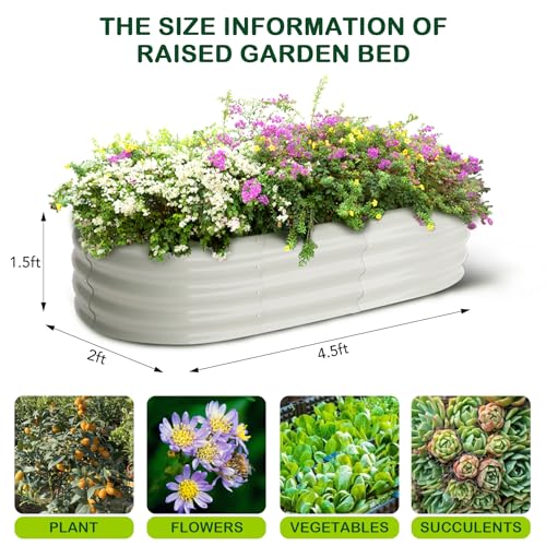 2 Pcs 4.5x2x1.5ft Oval Raised Garden Bed (2 Count)