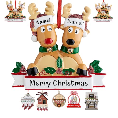Personalized Deer Christmas Ornaments with Names of 2
