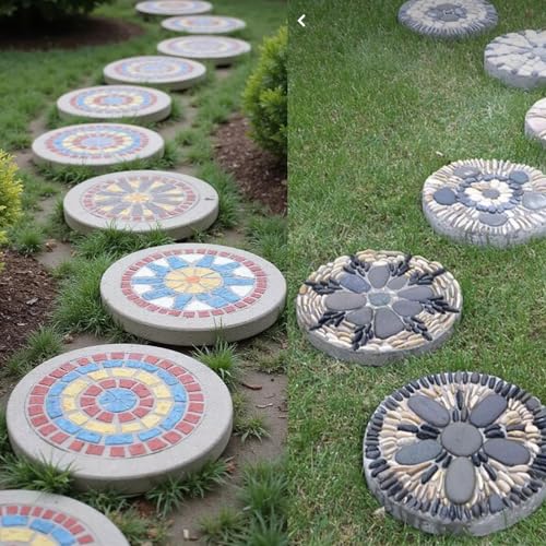 6 Pcs Bigger Round Stepping Stone Mold (6 Count)