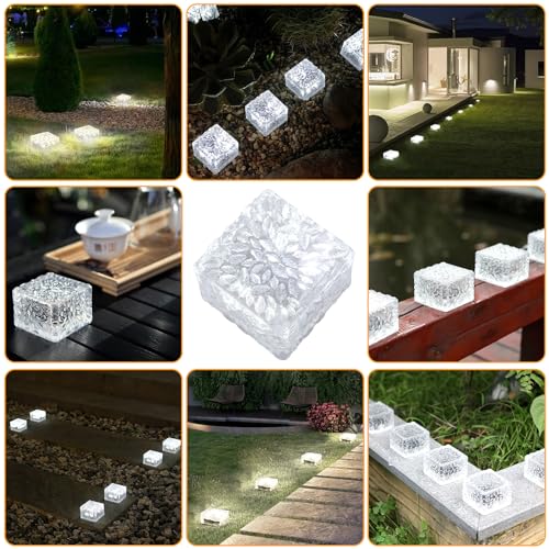 Solar Brick Lights Outdoor Solar Lights Outdoor Waterproof Patio (3 Count)