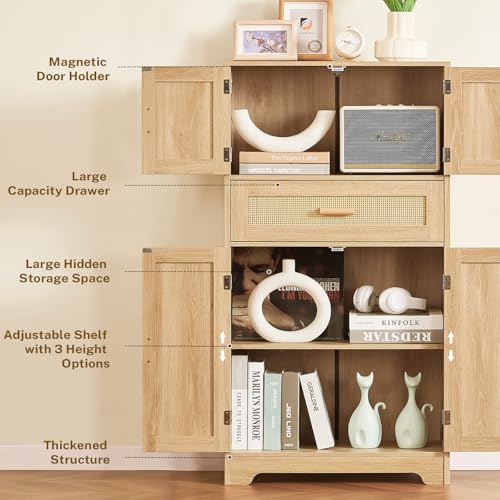 47.2" H Tall Storage Cabinet with Adjustable Shelf