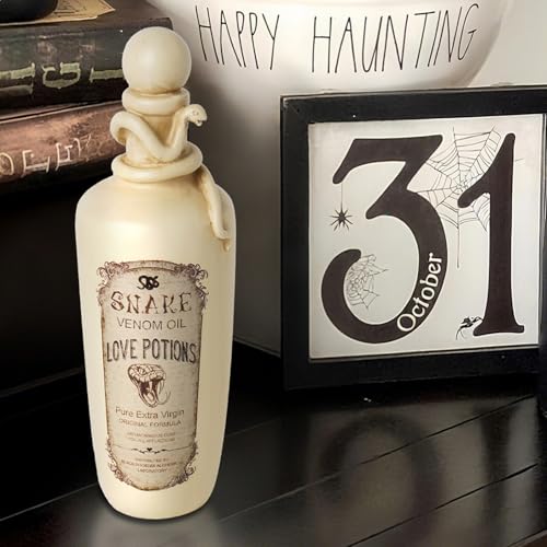 Halloween Poison Bottles Resin Snake Witch Potion Decor