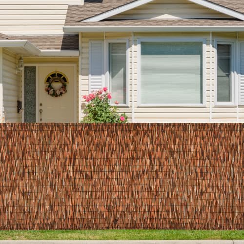 Brown 2 Pack 3.3FT X16.4FT Reed Fencing Bamboo Privacy Screen (2 Count)