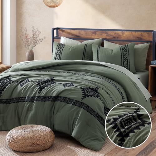 Embroidery Super King Comforter Set 7 Pieces Bed in a Bag