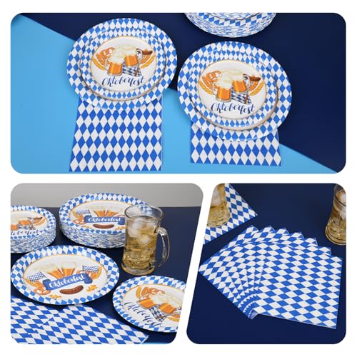 150Pcs Oktoberfest Paper Plates & Napkins (150 Count)