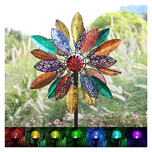 Solar Garden Wind Spinners with Light