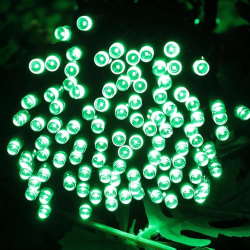 Solar Christmas Lights Outdoor 2 Pack 200 LED 66FT Halloween Lights Green (2 Count)