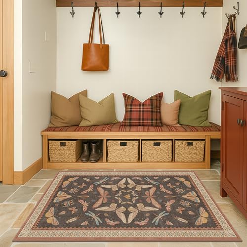 Boho Brown Farmhouse Rug 3x4 (12 Sq Ft)
