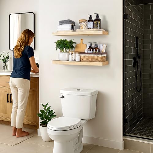 Wood Floating Shelves 24 inch (2 Count)