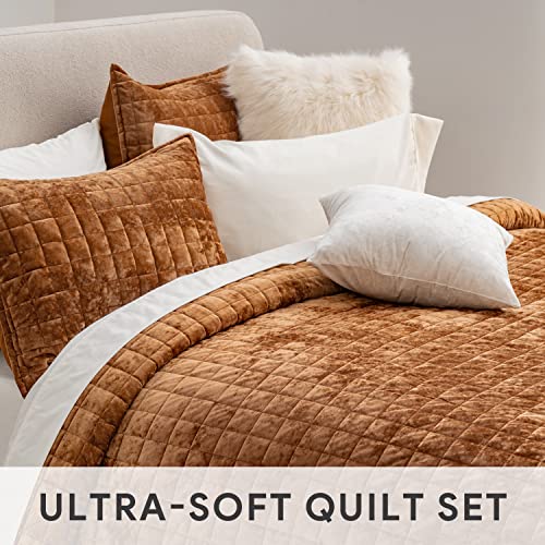 Channel Box Stitch Velvet Quilt Set