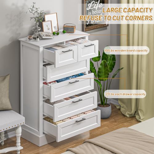 Odeekea White Dresser with 6 Drawers