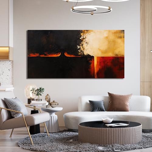 Abstract Wall Art Prints For Bedroom 24" x 48" Black Red Wall Art Decor
