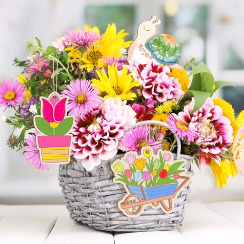 36 PCS Wooden Spring Ornaments to Paint (36 Count)